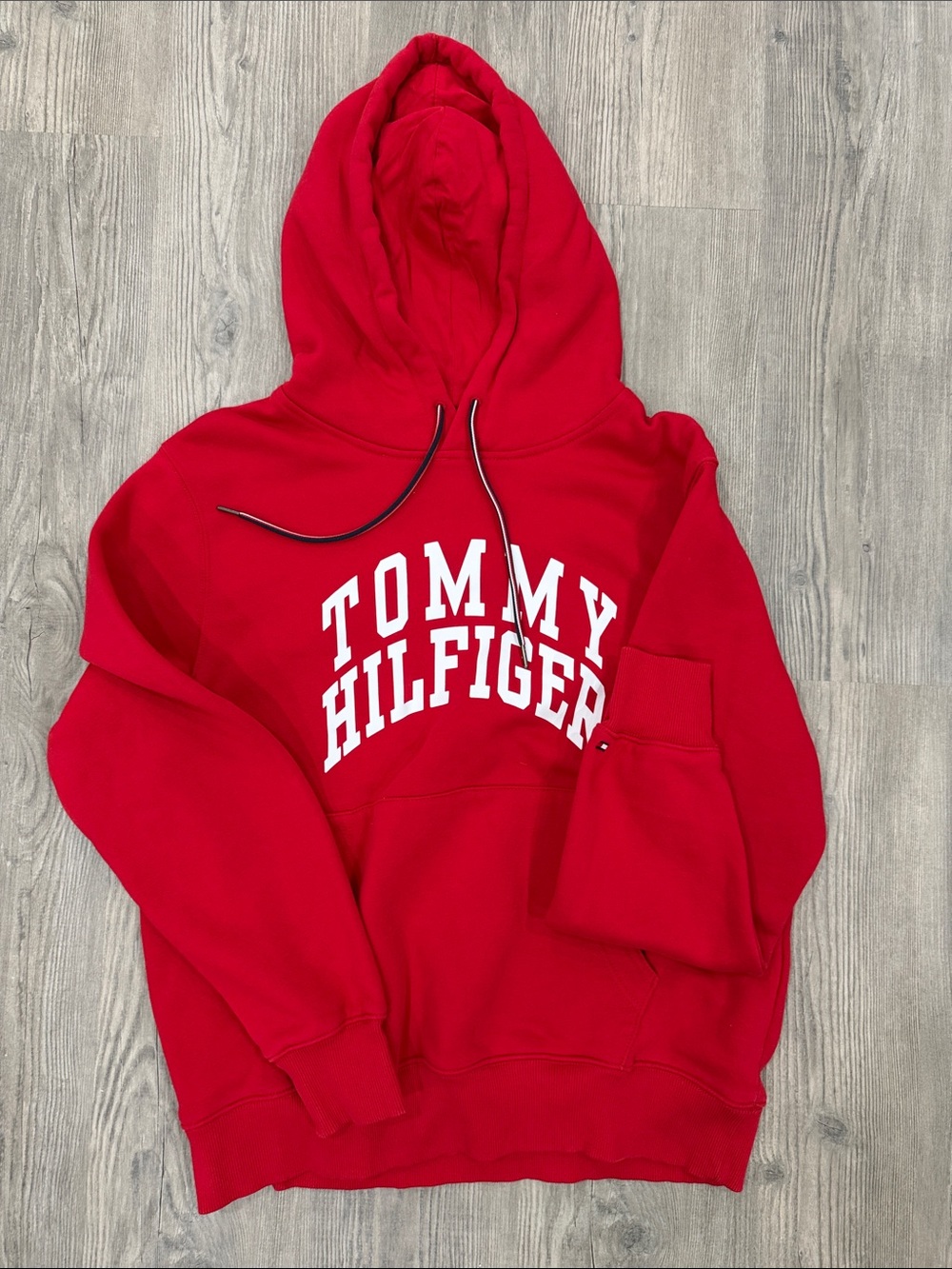 Tommy Hilfiger Red Crewneck Logo Hoodie Large NWT